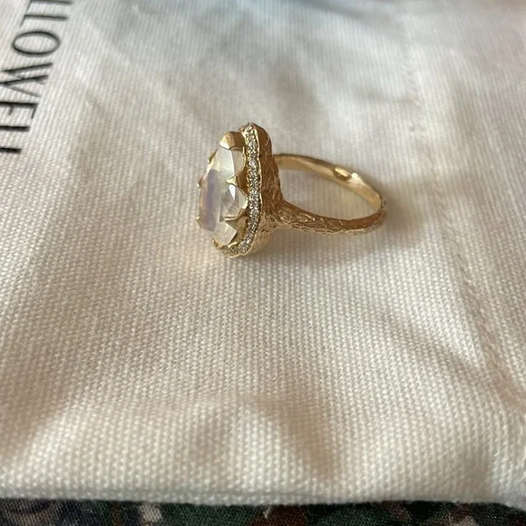 ❗️SOLD❗️Logan Hollowell PREMIUM Queen Water Drop Moonstone Full Pavé Diamond YG - Picture 12 of 17